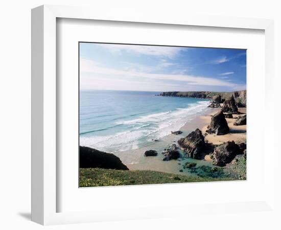 Bedruthan Steps Cornwall England-null-Framed Photographic Print