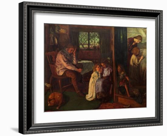 Bedtime, 1862-Arthur Hughes-Framed Giclee Print