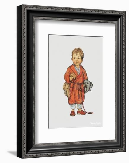 Bedtime - Alfie Illustrated Print-Shirley Hughes-Framed Giclee Print