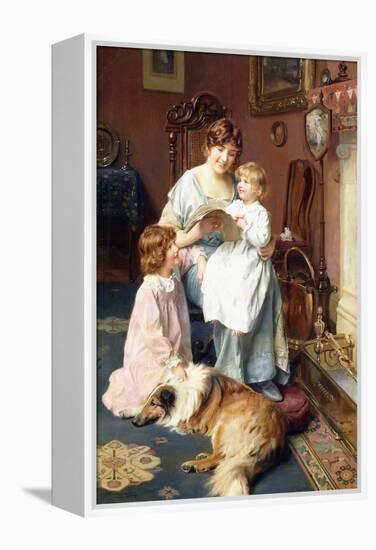 Bedtime Story, 1915 (Oil on Canvas)-Arthur John Elsley-Framed Premier Image Canvas