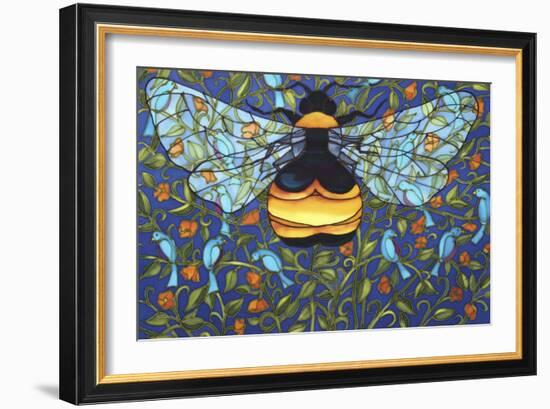 Bee And Blue Birds-Holly Carr-Framed Giclee Print