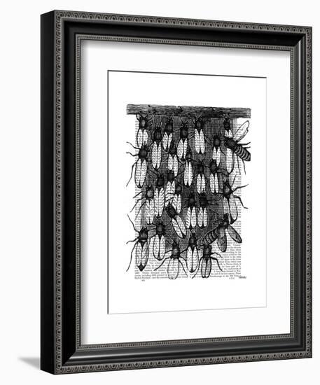 Bee and Honeycomb Print-Fab Funky-Framed Art Print