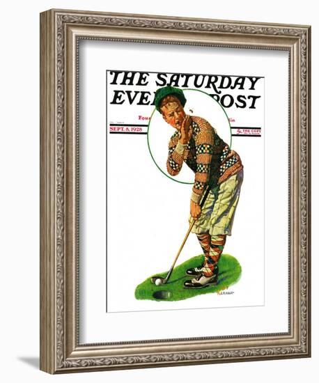 "Bee and Putter," Saturday Evening Post Cover, September 8, 1928-J.F. Kernan-Framed Giclee Print