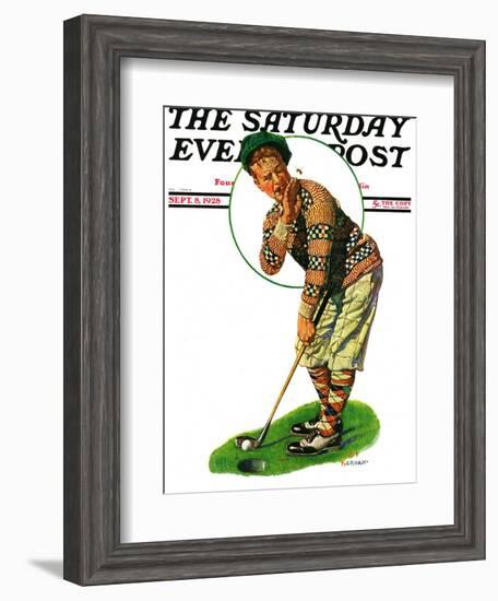 "Bee and Putter," Saturday Evening Post Cover, September 8, 1928-J.F. Kernan-Framed Giclee Print