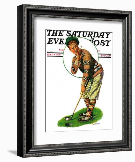 "Bee and Putter," Saturday Evening Post Cover, September 8, 1928-J.F. Kernan-Framed Giclee Print