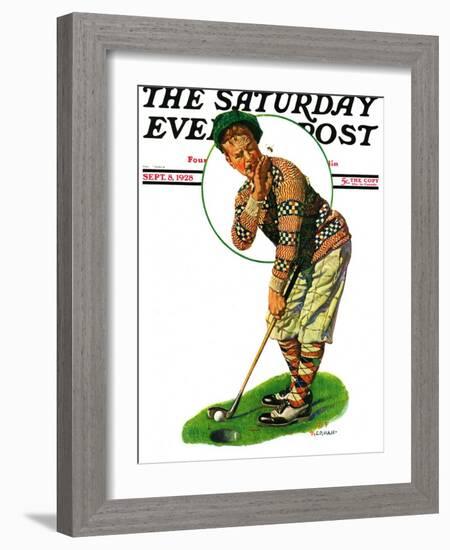 "Bee and Putter," Saturday Evening Post Cover, September 8, 1928-J.F. Kernan-Framed Giclee Print