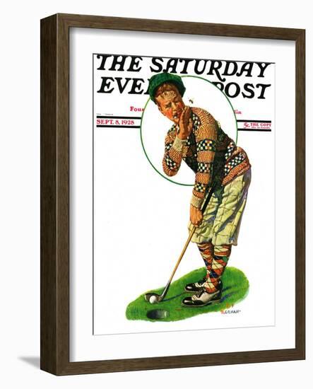 "Bee and Putter," Saturday Evening Post Cover, September 8, 1928-J.F. Kernan-Framed Giclee Print