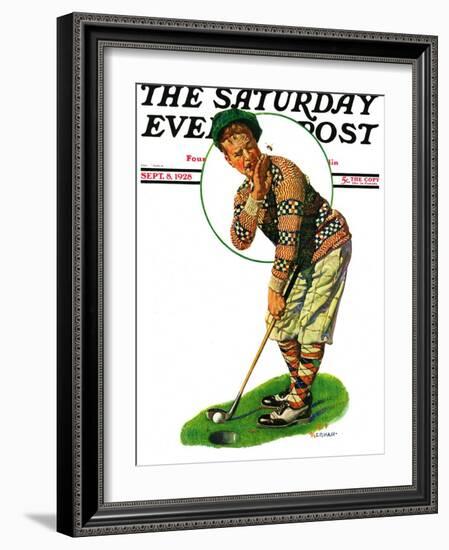 "Bee and Putter," Saturday Evening Post Cover, September 8, 1928-J.F. Kernan-Framed Giclee Print