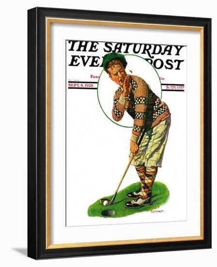 "Bee and Putter," Saturday Evening Post Cover, September 8, 1928-J.F. Kernan-Framed Giclee Print