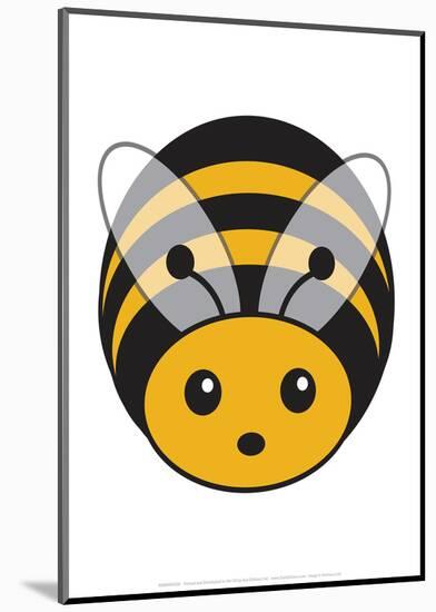 Bee - Animaru Cartoon Animal Print-Animaru-Mounted Giclee Print