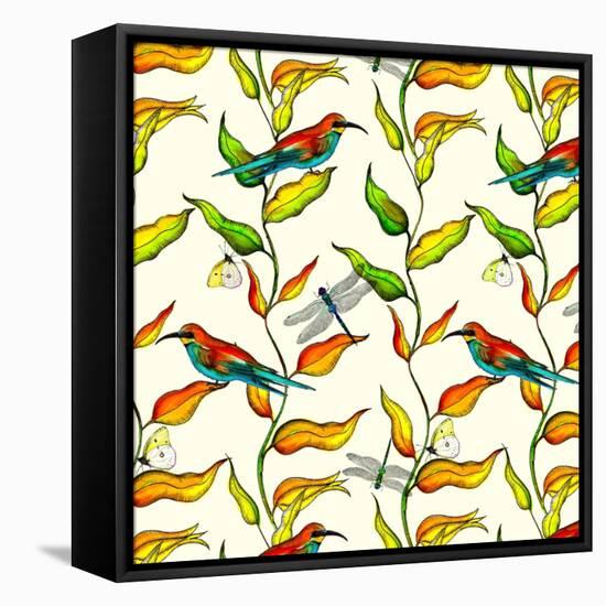 Bee Eaters, 2017-Andrew Watson-Framed Premier Image Canvas