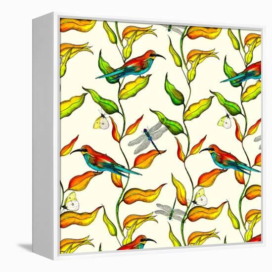 Bee Eaters, 2017-Andrew Watson-Framed Premier Image Canvas