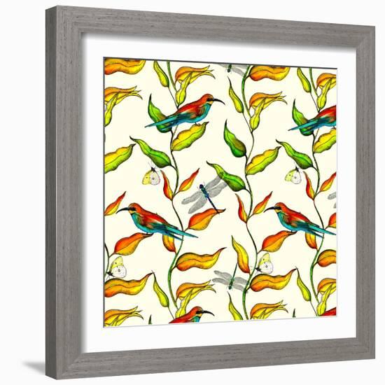 Bee Eaters, 2017-Andrew Watson-Framed Giclee Print