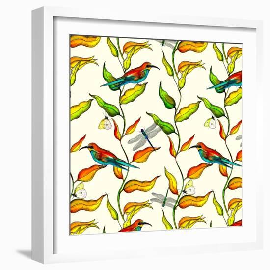 Bee Eaters, 2017-Andrew Watson-Framed Giclee Print