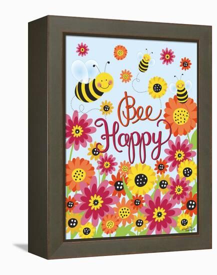 Bee Happy-Elizabeth Caldwell-Framed Premier Image Canvas