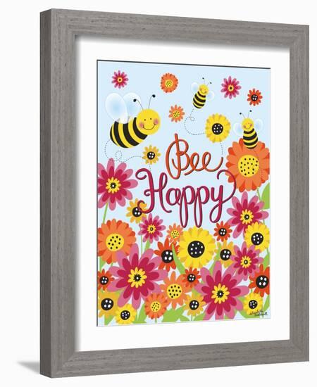 Bee Happy-Elizabeth Caldwell-Framed Giclee Print