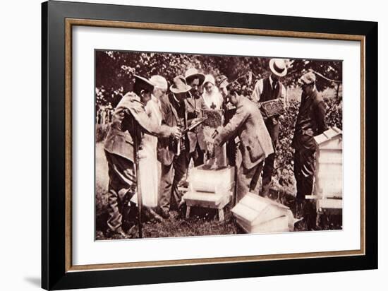 Bee-Keeping Instruction under Lord Eglinton's Scheme: Comb-Examination-English Photographer-Framed Giclee Print