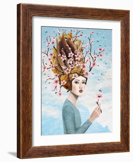 Bee Lady-Paula Belle Flores-Framed Art Print