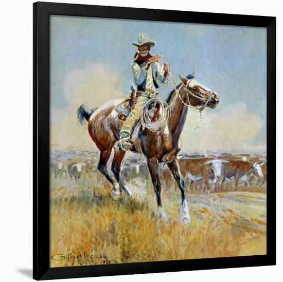 Beef for the Fighters-Charles Marion Russell-Framed Art Print