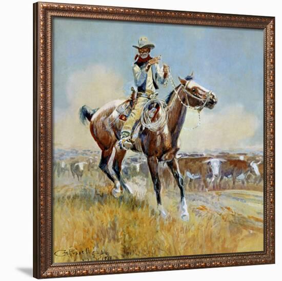 Beef for the Fighters-Charles Marion Russell-Framed Art Print