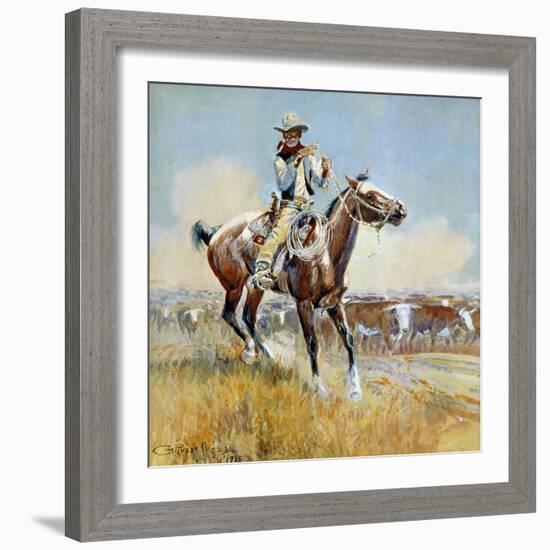 Beef for the Fighters-Charles Marion Russell-Framed Art Print