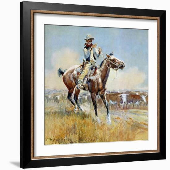 Beef for the Fighters-Charles Marion Russell-Framed Art Print