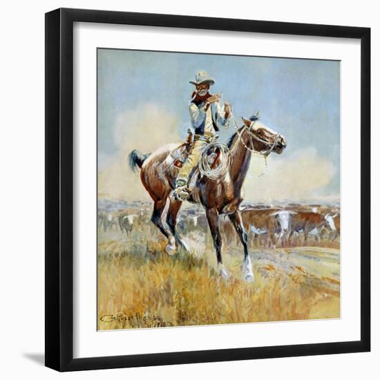 Beef for the Fighters-Charles Marion Russell-Framed Art Print