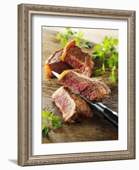 Beef Steak, Cut into Slices-Paul Williams-Framed Photographic Print