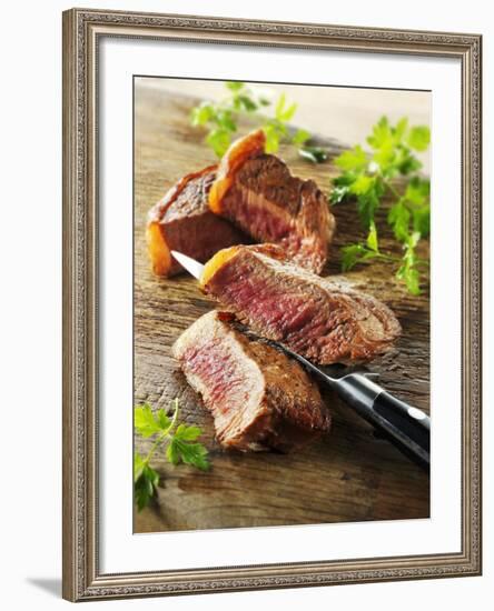 Beef Steak, Cut into Slices-Paul Williams-Framed Photographic Print