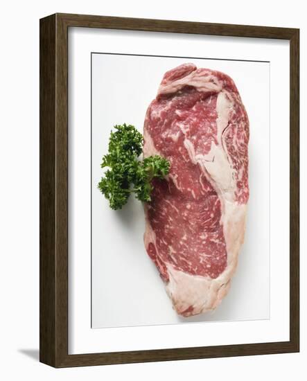 Beef Steak, Garnished with Parsley-null-Framed Photographic Print