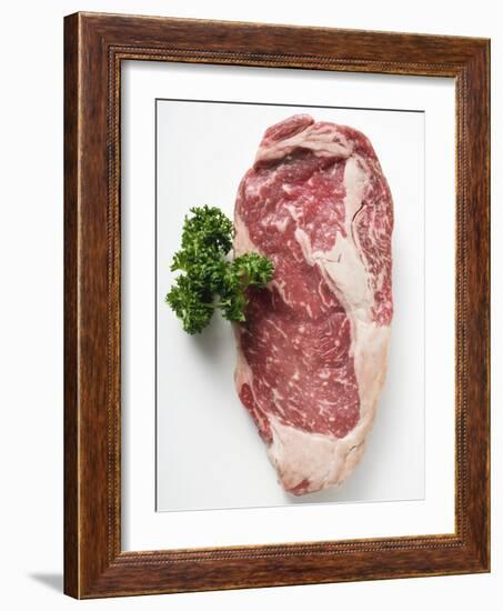 Beef Steak, Garnished with Parsley-null-Framed Photographic Print