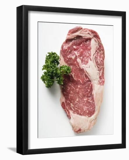 Beef Steak, Garnished with Parsley-null-Framed Photographic Print