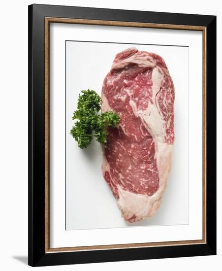 Beef Steak, Garnished with Parsley-null-Framed Photographic Print