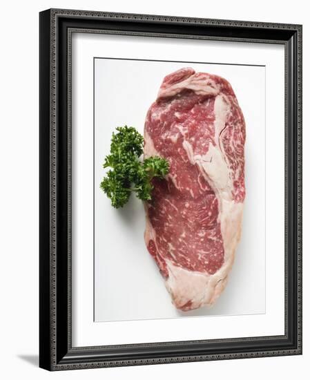 Beef Steak, Garnished with Parsley-null-Framed Photographic Print