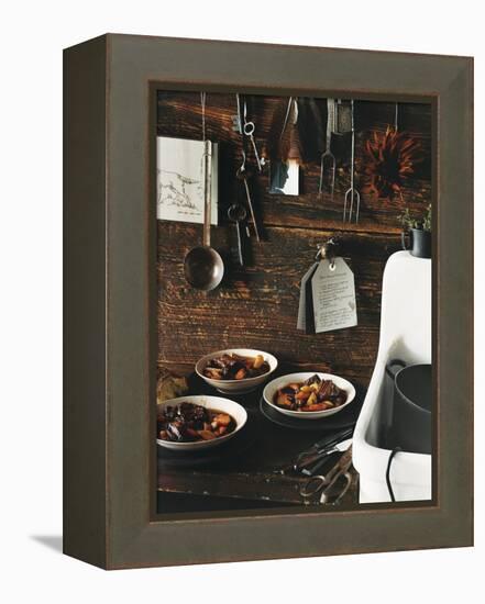 Beef Stew with Carrots and Potatoes in a Rustic Kitchen - Conde Nast Collection-null-Framed Premier Image Canvas