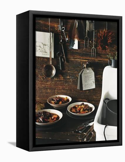 Beef Stew with Carrots and Potatoes in a Rustic Kitchen - Conde Nast Collection-null-Framed Premier Image Canvas