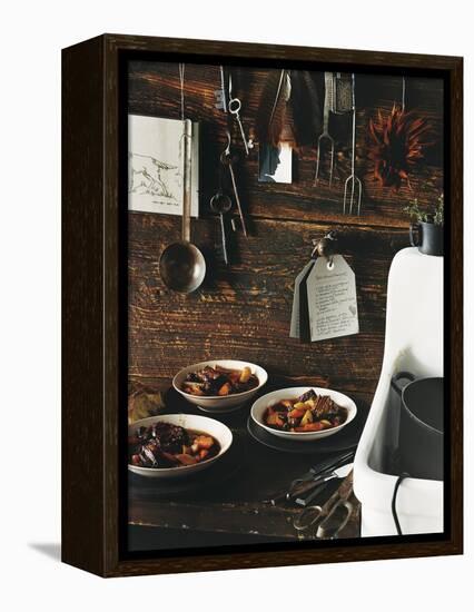 Beef Stew with Carrots and Potatoes in a Rustic Kitchen - Conde Nast Collection-null-Framed Premier Image Canvas