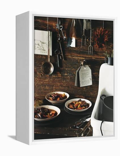 Beef Stew with Carrots and Potatoes in a Rustic Kitchen - Conde Nast Collection-null-Framed Premier Image Canvas