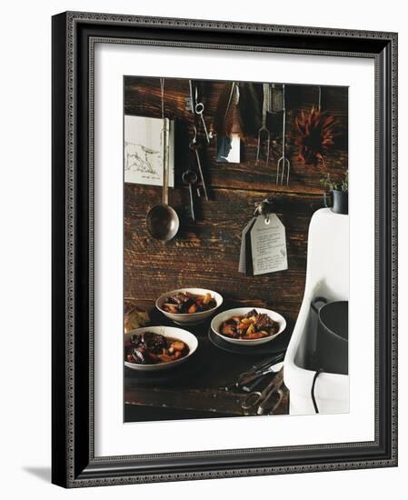 Beef Stew with Carrots and Potatoes in a Rustic Kitchen - Conde Nast Collection-null-Framed Photographic Print