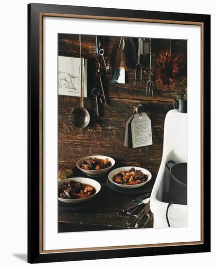 Beef Stew with Carrots and Potatoes in a Rustic Kitchen - Conde Nast Collection-null-Framed Photographic Print