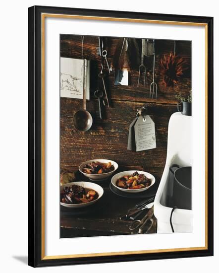 Beef Stew with Carrots and Potatoes in a Rustic Kitchen - Conde Nast Collection-null-Framed Photographic Print