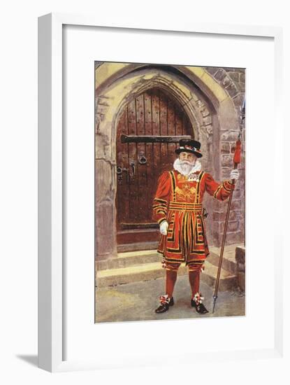 Beefeater at Tower of London, England-null-Framed Art Print