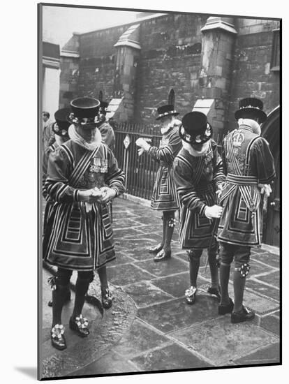 Beefeaters Guards from Tower of London at Royal Wedding-Frank Scherschel-Mounted Photographic Print