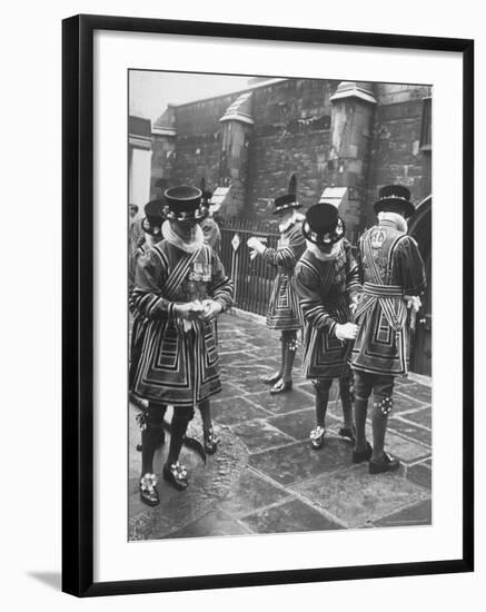 Beefeaters Guards from Tower of London at Royal Wedding-Frank Scherschel-Framed Photographic Print