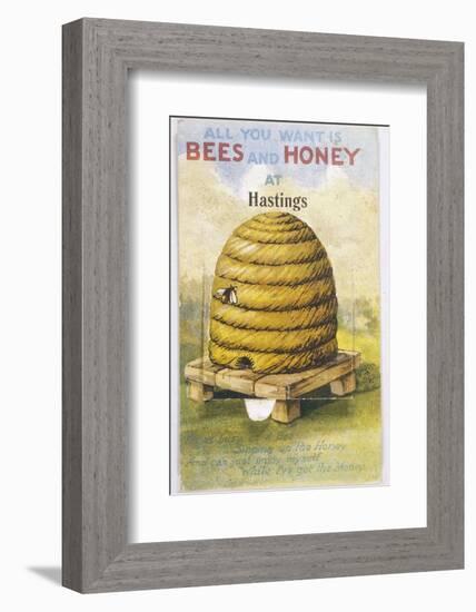 Beehive and One Bee-null-Framed Photographic Print