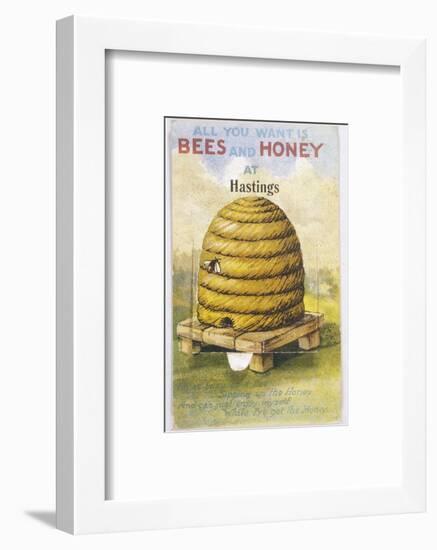 Beehive and One Bee-null-Framed Photographic Print
