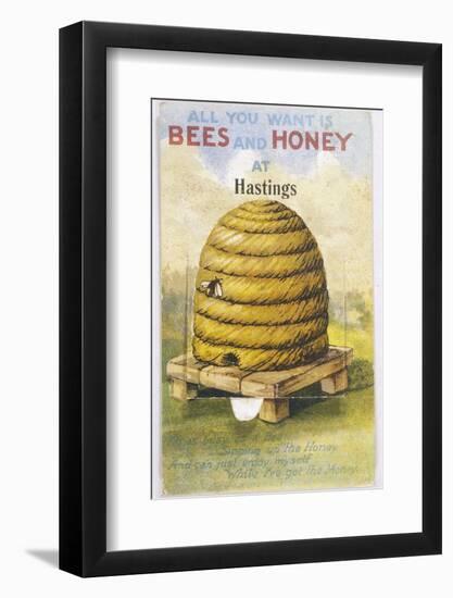 Beehive and One Bee-null-Framed Photographic Print