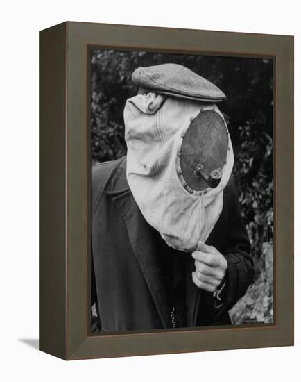 Beekeeper, Gerrit Norsselman using the Smoke to Help Keep the Bees at a Safe Distance-Thomas D^ Mcavoy-Framed Premier Image Canvas