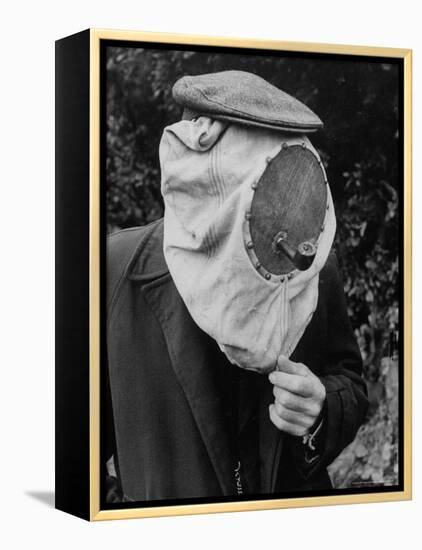 Beekeeper, Gerrit Norsselman using the Smoke to Help Keep the Bees at a Safe Distance-Thomas D^ Mcavoy-Framed Premier Image Canvas