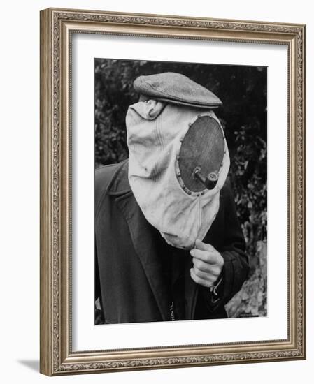 Beekeeper, Gerrit Norsselman using the Smoke to Help Keep the Bees at a Safe Distance-Thomas D^ Mcavoy-Framed Photographic Print
